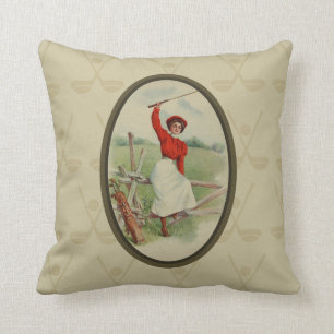 Golfing Lady Art (2) Kussen