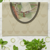 Golfing Lady Art (2) Theedoek (Gevouwen)