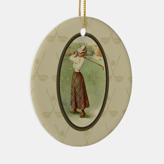  Golfing Lady Art (3) Keramisch Ornament (Rechts)