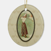  Golfing Lady Art (3) Keramisch Ornament (Links)