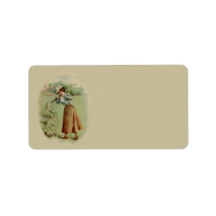 Golfing Lady Art Etiket