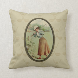 Golfing Lady Art Kussen