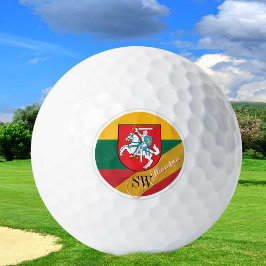 Golfing Litouwen & Monogram, Litouwse vlag Golfballen