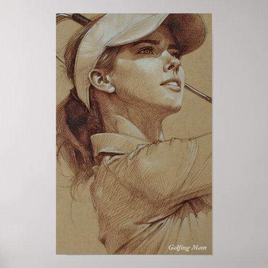 Golfing mama poster (Voorkant)