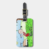 Golfing, man-gepersonaliseerde Friendly Folks Cart Bagagelabel (Voorkant verticaal)