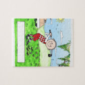 Golfing, man-gepersonaliseerde Friendly Folks Cart Legpuzzel (Horizontaal)