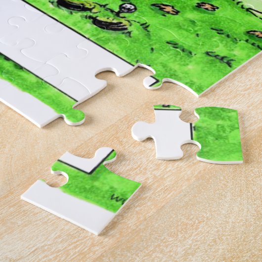 Golfing, man-gepersonaliseerde Friendly Folks Cart Legpuzzel (Zijkant)