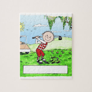 Golfing, man-gepersonaliseerde Friendly Folks Cart Legpuzzel