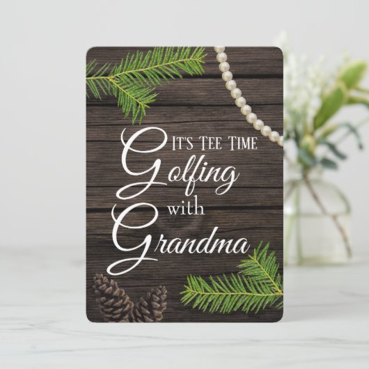 Golfing met Grandma Invitation Kaart (Staand voorkant)