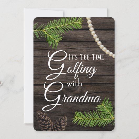 Golfing met Grandma Invitation Kaart (Voorkant)