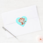 Golfing Monkey Heart Stickers (Envelop)