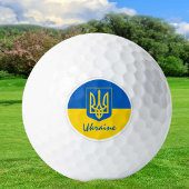 Golfing Oekraïne & Oekraïense vlag/Golfbal Golfballen