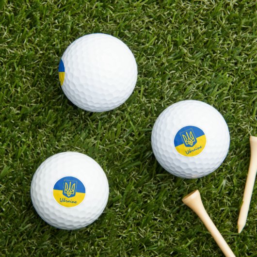 Golfing Oekraïne & Oekraïense vlag/Golfbal Golfballen (Insitu Gras)