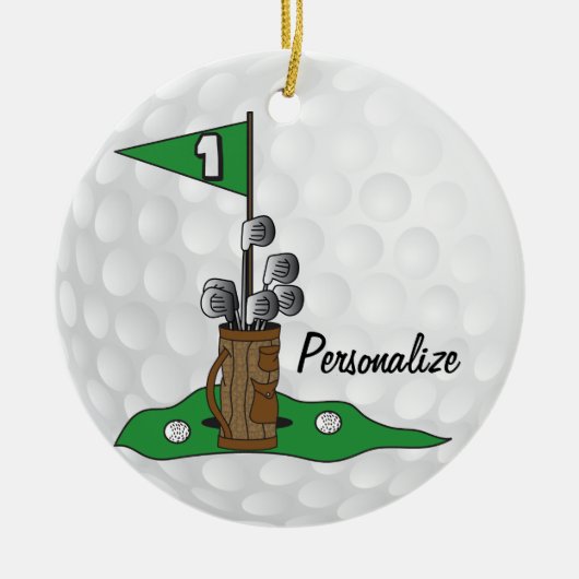 Golfing 🏌️ ♀️ op de Groenen | Personaliseren | Go Keramisch Ornament (Voorkant)
