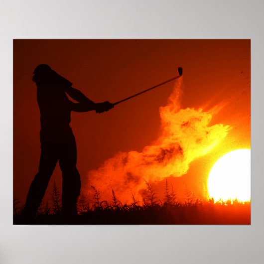 Golfing op Sunset Poster (Voorkant)