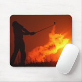 Golfing op zonsondergang muismat (Met muis)