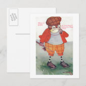 Golfing Owl Noting Silence is Golden Briefkaart (Voorkant / Achterkant)