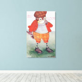 Golfing Owl Noting Silence is Golden Canvas Afdruk (Insitu (Houten vloer))