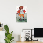 Golfing Owl Noting Silence is Golden Poster (Thuiskantoor)