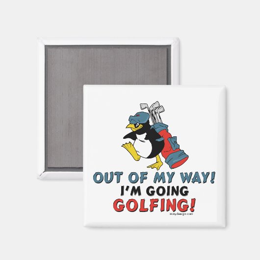 Golfing Penguin Magneet (Voorkant / Achterkant)