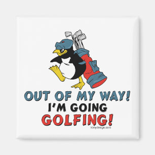 Golfing Penguin Magneet