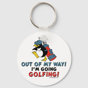 Golfing Penguin Sleutelhanger
