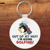 Golfing Penguin Sleutelhanger (Achterkant)