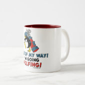 Golfing Penguin Tweekleurige Koffiemok (Voorkant rechts)