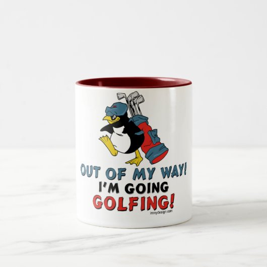 Golfing Penguin Tweekleurige Koffiemok (Center)