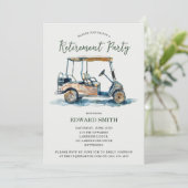 Golfing Pensioen Party Uitnodiging (Staand voorkant)