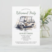 Golfing Pensioen Party Uitnodiging (Staand voorkant)