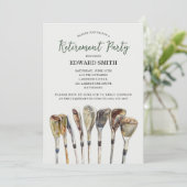 Golfing Pensioen Party Uitnodiging (Staand voorkant)