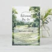 Golfing Pensioen Party Uitnodiging (Staand voorkant)