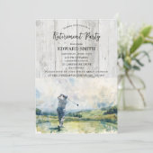 Golfing Pensioen Party Uitnodiging (Staand voorkant)