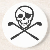 Golfing Pirate Jolly Roger Onderzetters (Voorkant)