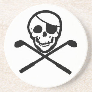 Golfing Pirate Jolly Roger Onderzetters
