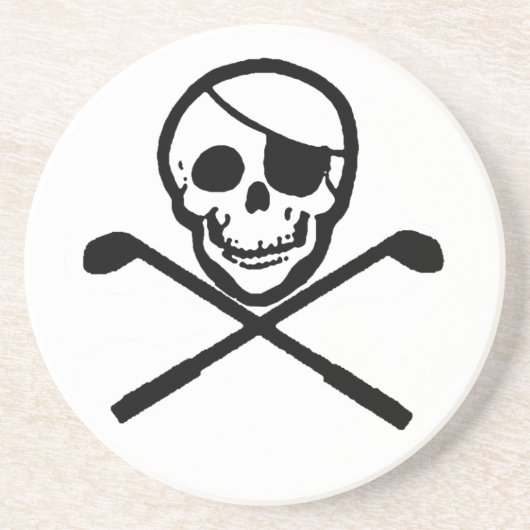 Golfing Pirate Jolly Roger Onderzetters (Voorkant)
