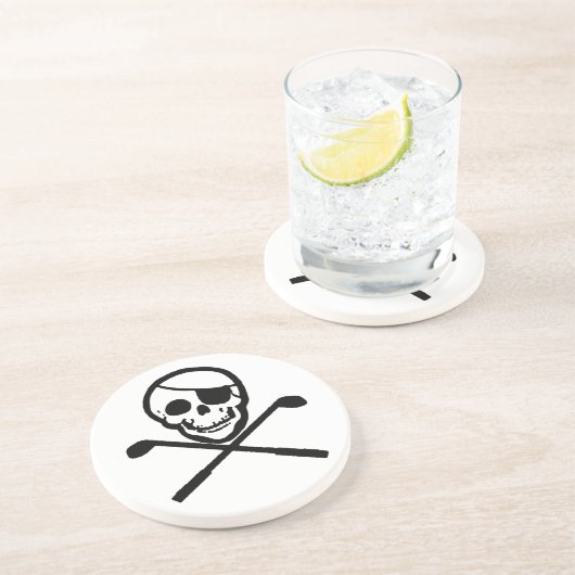Golfing Pirate Jolly Roger Onderzetters (Zijkant)