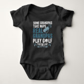 Golfing Real Grandpas Play Golf Nap Grandfather Romper (Voorkant)