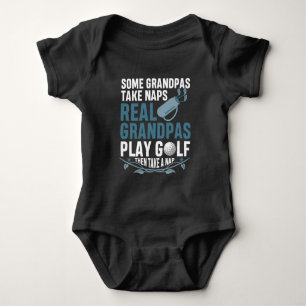 Golfing Real Grandpas Play Golf Nap Grandfather Romper