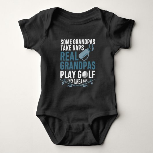 Golfing Real Grandpas Play Golf Nap Grandfather Romper (Voorkant)