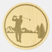 Golfing Ronde Sticker (Voorkant)
