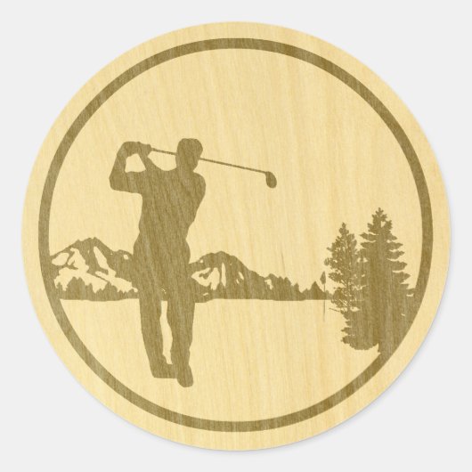 Golfing Ronde Sticker (Voorkant)