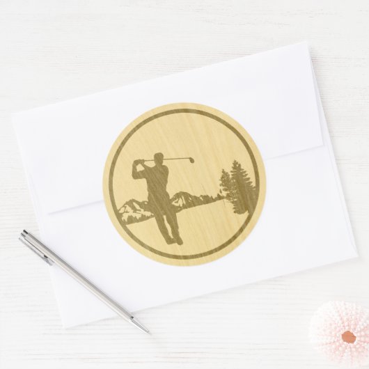 Golfing Ronde Sticker (Envelop)