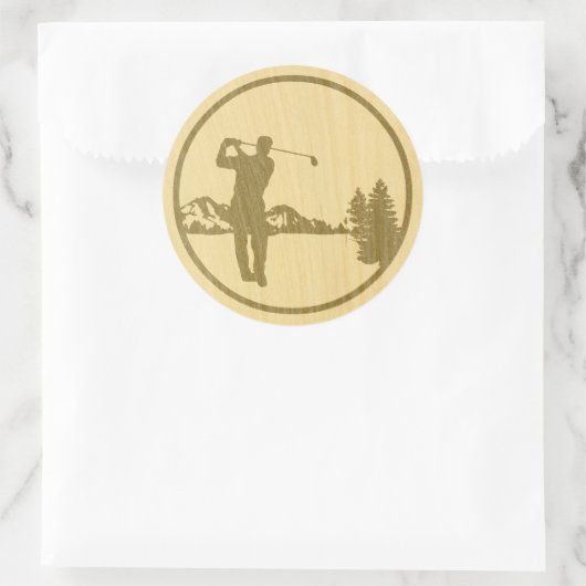 Golfing Ronde Sticker (Tas)