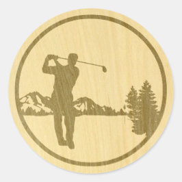 Golfing Ronde Sticker