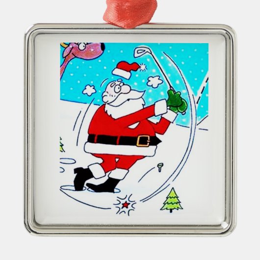 * GOLFING SANTA* CHRISTMAS ORNAMENT (Voorkant)