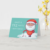 Golfing Santa Claus-Kaart Kaart (Gele Bloem)