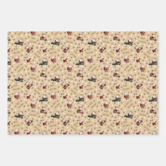 Golfing Santa on Sand Inpakpapier Vel (Voorkant)