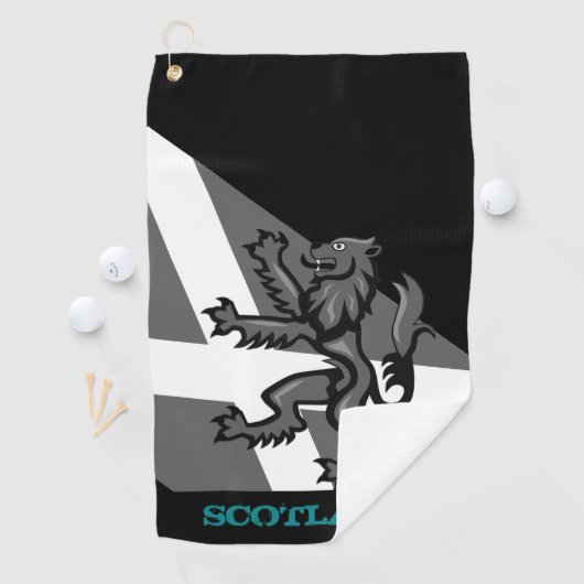 Golfing Scotland & Rampant, Schotse vlag Golfhanddoek (Insitu)